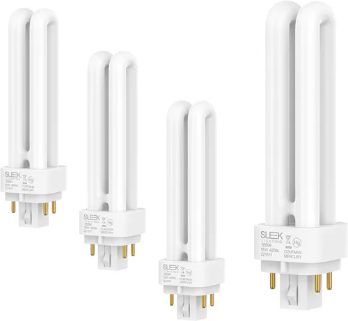 Miniatura 9 de Bombilla base CFL de doble tubo T4 de 18 vatios de 4 pines G24Q-2, 3500 K, 1050 lm, sustituye a PLC-18W 827, fluorescente compacta, luz blanca