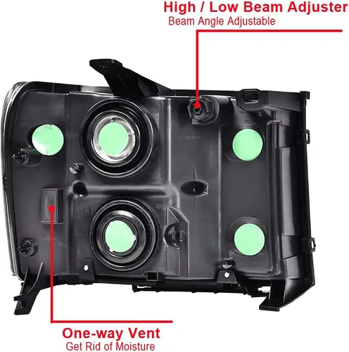 Miniatura 5 de CHEDA Faros delanteros, compatibles con GMC Sierra 1500 2500HD 3500HD 2007-2013, faros delanteros de cristal, lente transparente, carcasa negra