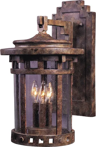 Maxim 40034CDSE Santa Barbara VX - Aplique de pared resistente para exteriores, 3 luces, 120 vatios totales, 16 pulgadas de alto x 9 pulgadas de