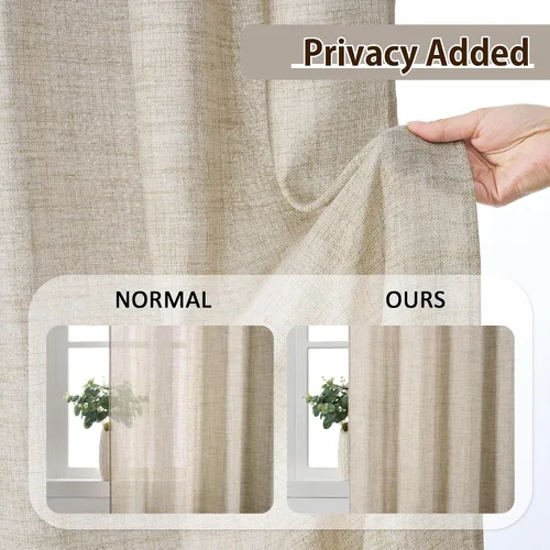 Miniatura 5 de RAIN CITY - Juego de 2 cortinas de 45 pulgadas de largo con plisado con pellizco, cortinas semitraslúcidas para dormitorio, cuarto de bebé