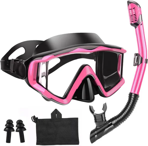 Miniatura 13 de Equipo de esnórquel para adultos, jóvenes y niños, juego de máscara de esnórquel, máscara de buceo, gafas de natación, máscara de buceo, a prueba