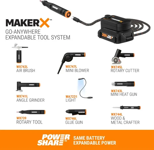 Miniatura 3 de Worx WX997L MAKERX Kit combinado de herramientas de manualidades de lujo