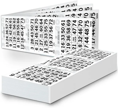Miniatura 6 de Hojas de papel de bingo – 3 caras, 12 x 4 pulgadas – Paquete de 500 tarjetas de bingo desechables – Papel reciclable Dauber para personas mayores