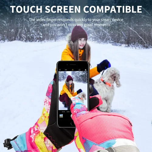Miniatura 2 de BOSONER Guantes de esquí y snowboard, guantes cálidos impermeables de invierno, guantes de nieve para clima frío para hombres, mujeres, niños
