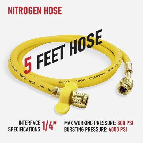 Miniatura 4 de RX WELD Regulador de nitrógeno con 0-600 PSI, entrada CGA580, conexión de salida abocinada macho de 1/4 de pulgada, regulador de tanque de nitrógeno