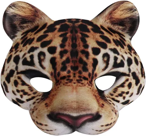 Hosfairy 1Pcs Halloween Half Face Masquerade Masks Animal Leopard Masks for Halloween Carnival Party Dress Up Costume Props