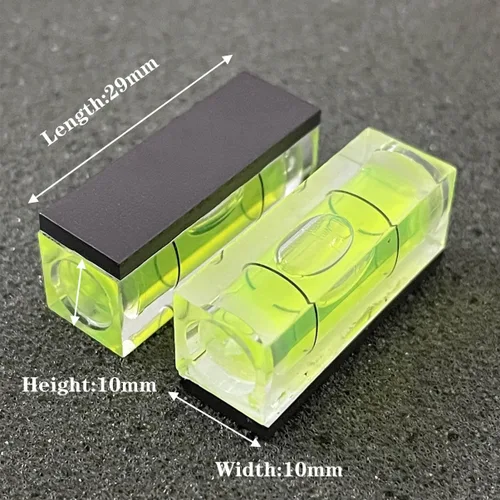 Miniatura 3 de ZUJHPYMI 6 piezas de nivel de burbuja magnético pequeño 10x10x29mm Mini niveles de espíritu de burbuja cuadrada herramientas de nivelación