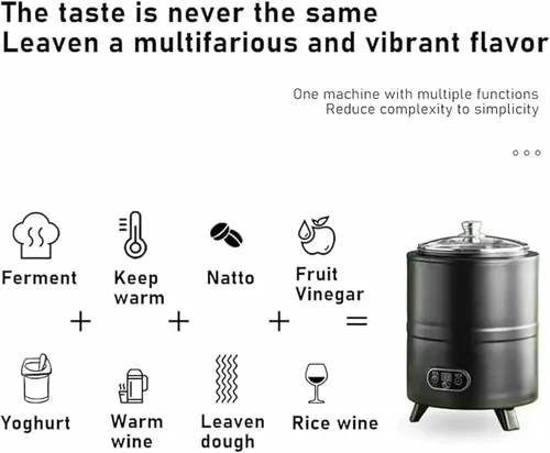Miniatura 6 de Máquina comercial de la fermentación del yogur, máquina automática de la fermentación del yogur con control del tiempo y de la temperatura Negro