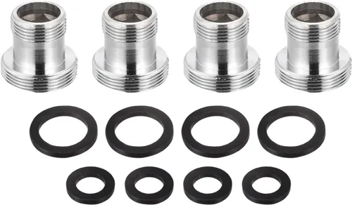 uxcell Adaptador de grifo, 4 piezas M16mmx6mm rosca macho a M22mmx6mm rosca macho latón grifo aireador conector para cocina baño fregadero