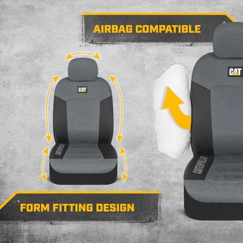 Miniatura 4 de Fundas de asiento para coches, camiones y SUV Cat MeshFlex – Fundas de asiento grises para asientos delanteros, protectores de asiento de camión