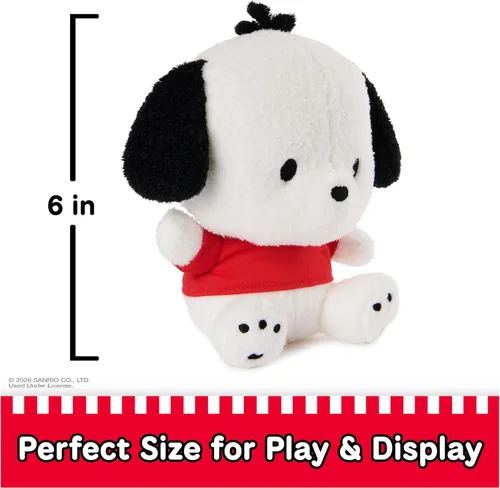 Miniatura 3 de GUND Sanrio Pochacco Peluche, Peluche de Cachorro para Edades de 1 Año en Adelante, Blanco/Rojo, 6 Pulgadas