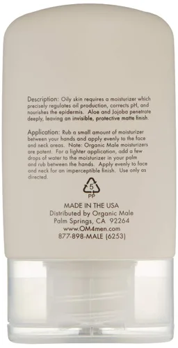 Miniatura 5 de Organic Male OM4 Aceitoso Paso 4: Complejo Hidratante Equalizante Sin Peso, Hidratante Orgánico y Natural para Piel Grasa (3.3 oz)