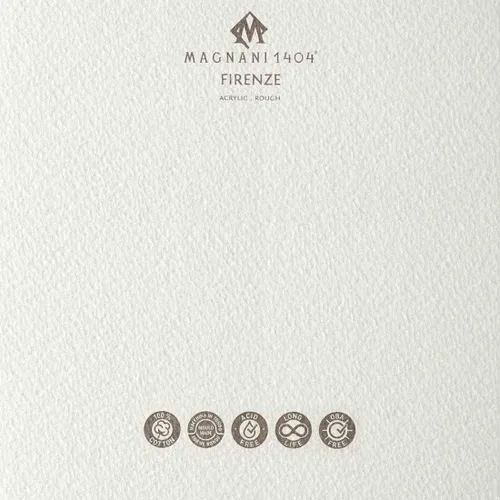 Miniatura 3 de Magnani 1404 Firenze - Bloc de papel de pintura acrílica 100% algodón, 7 x 10 pulgadas, 188 libras, 15 hojas pesadas, textura rugosa, tamaño vegano