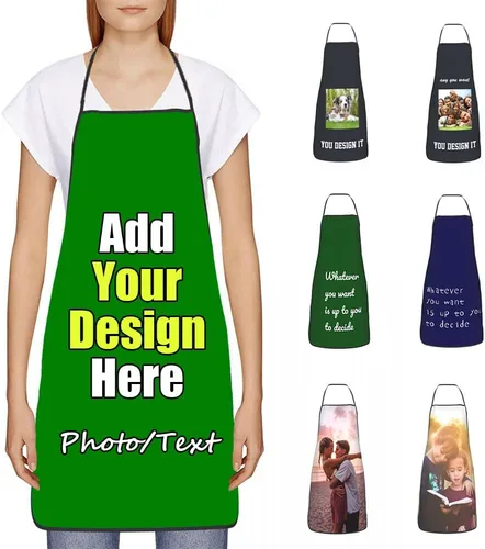 Miniatura 35 de Delantal Personalizado, Diseña Tu Propio Delantal de Cocina para Cocinar, Sube Tus Fotos Favoritas Logo, Añade Cualquier Nombre o Texto