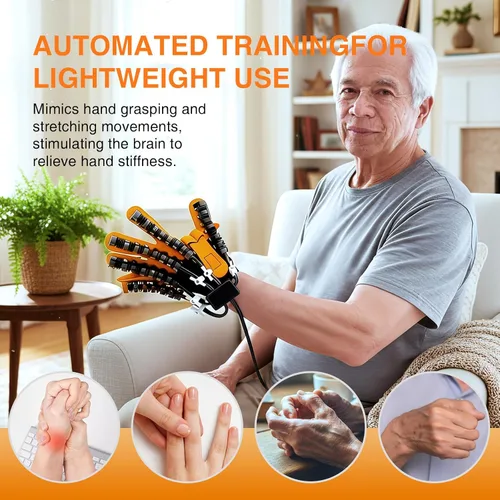 Miniatura 9 de Equipo de rehabilitación de manos, Guantes de terapia para dispositivo de recuperación de mano de accidente cerebrovascular, Guante