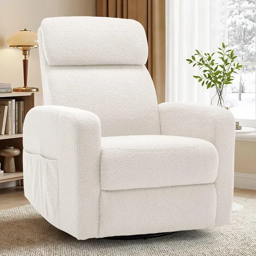 Miniatura 11 de Korser Sillas reclinables eléctricas giratorias para adultos, mecedora eléctrica para guardería, silla reclinable con bolsillo lateral clasificado