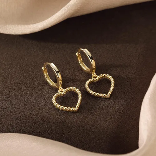 Miniatura 4 de SLUYNZ Aretes de aro de plata de ley con forma de corazón para mujer, aretes de aro pequeños con forma de corazón
