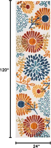 Miniatura 2 de SAFAVIEH Alfombra Lavable para Exteriores Colección Cabana - Pasillo de 2' x 10', Crema y Rojo, No Desprende Pelusa y Fácil de Limpiar, Ideal