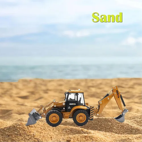 Miniatura 6 de Retroexcavadora, excavadora, camión, juguetes para niños, 1/50, construcción de vehículos de ingeniería de metal, tractor, colección de modelos