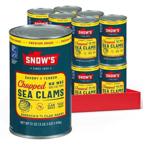 Miniatura 13 de Snow's Wild Clams enlatadas, 6.5 onzas (paquete de 12) – 0.18 oz de proteína, sin gluten, 99% libre de grasa – para recetas