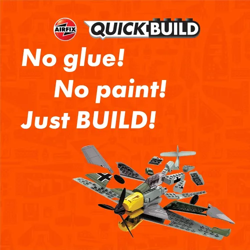 Miniatura 2 de Airfix Quickbuild Messerschmitt 109 - Kit de construcción de modelo de plástico de avión en ladrillo J6001
