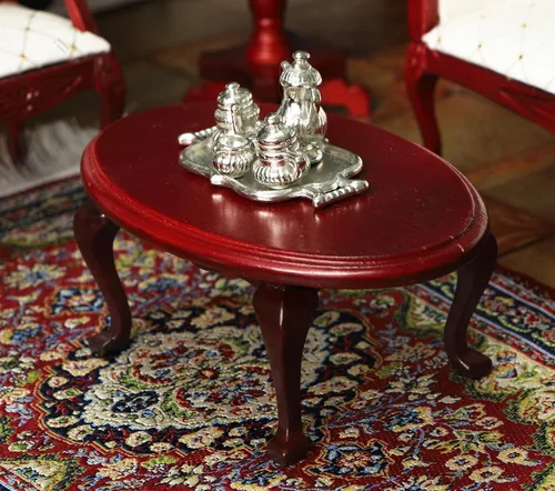 Miniatura 5 de iLAND Juego de muebles de casa de muñecas victoriana, muebles y accesorios para casa de muñecas, mini sofá de casa en miniatura con accesorios a