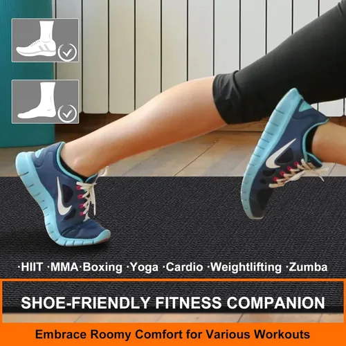 Miniatura 3 de Tapete de ejercicio grande de 8 x 5 pies 12 x 6 pies para gimnasio en casa, tapete de ejercicio resistente para suelo de gimnasio, esterilla