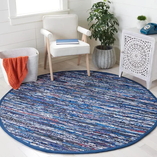 Miniatura 29 de SAFAVIEH Rag Rug Collection - Alfombra decorativa de 2 x 3 pies, color gris, hecha a mano, de algodón a rayas, ideal para zonas de alto tráfico