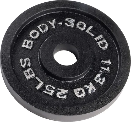 Miniatura 3 de Body-Solid Placa olímpica de hierro fundido de peso individual, pesas libres, placas de mancuernas, agujero estándar de 2 pulgadas para barra