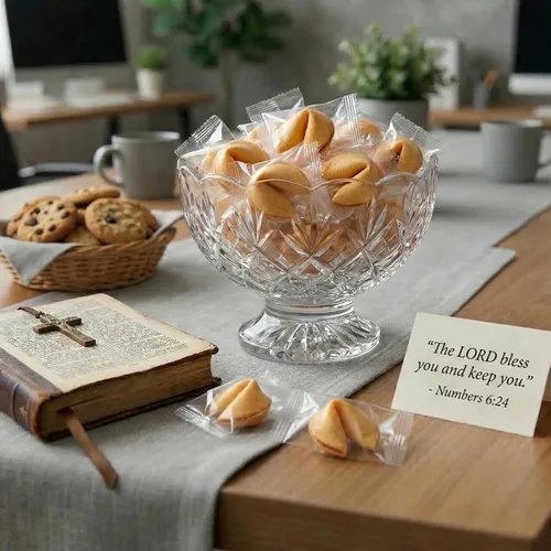 Miniatura 6 de 50 galletas de la fortuna con versículos bíblicos, dulces religiosos envueltos individualmente con mensajes de las Escrituras, golosinas cristianas