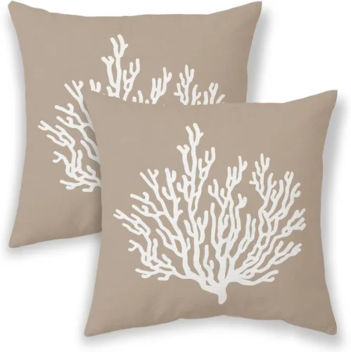Miniatura 11 de Fundas de almohada azul de espuma de mar de 16 x 16 pulgadas, almohadas decorativas de verano para exteriores, fundas de cojín decorativas