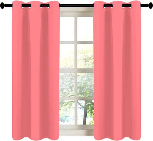 Miniatura 50 de LA PALMA Cortinas opacas con aislamiento térmico y ojales, para sala de estar, dormitorio, paquete de 2 paneles