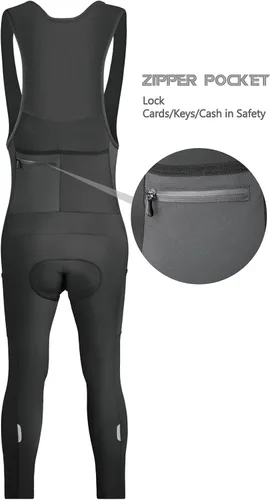Miniatura 3 de CEROTIPOLAR Medias térmicas de forro polar, baberos, pantalones de ciclismo para otoño e invierno frío