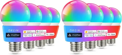 Miniatura 10 de OREiN Matter - Bombilla inteligente, bombillas inteligentes con control remoto que funcionan con Apple Home, Alexa, Google Home, SmartThings