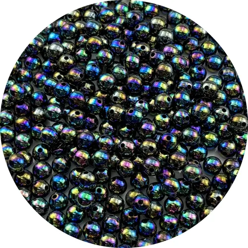 Miniatura 38 de 2000 cuentas redondas acrílicas de 0.157 pulgadas (0.157 in), cuentas espaciadoras de colores AB con agujero para bricolaje, pulseras, collares
