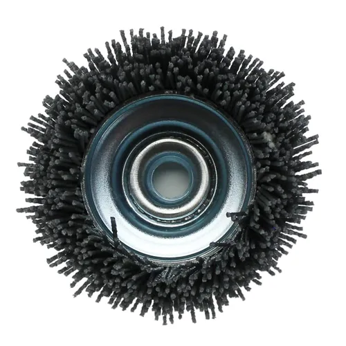 Miniatura 7 de BHA Cepillo de copa de cerdas de nailon de filamento abrasivo de 4", eje de rosca 5/8-11 - Gris (grano 80)