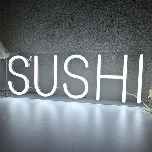 Miniatura 3 de SYLHOME Letrero de luz de neón LED de sushi, letrero de luz de negocios para colgar en la pared, ventanas, decoración de restaurante, pancarta