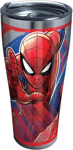 Miniatura 13 de Tervis Vaso aislado de doble pared de Marvel Spider-Man Iconic hecho en Estados Unidos mantiene las bebidas frías y calientes, 16 onzas, clásico