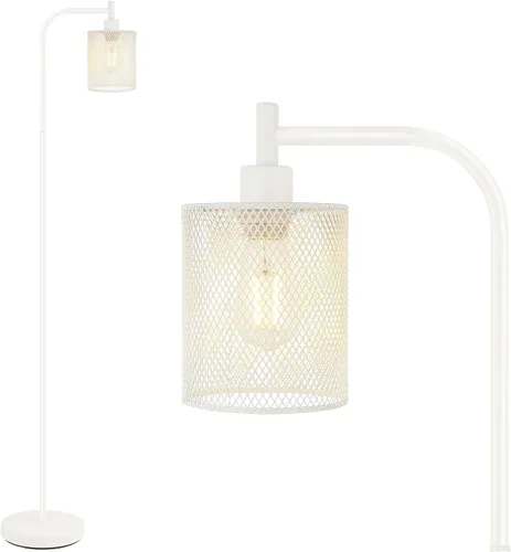 Miniatura 12 de Lámpara de pie industrial BoostArea, lámpara de pie con pantalla de malla de hierro colgante, bombilla LED de 6 W, lámpara de pie de granja metálica
