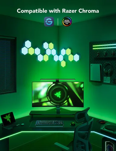 Miniatura 14 de Govee Luz de juego para monitor G1, retroiluminación LED RGBIC para PC de 27 a 34 pulgadas, luces LED inteligentes para monitores con combinación