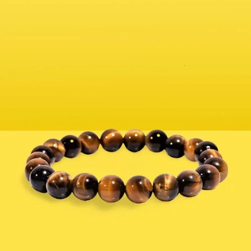 Miniatura 2 de USA Deals - Pulsera elástica 365 con ojo de tigre natural, piedras preciosas para yoga, energía curativa para hombres y mujeres, tamaño libre, Gema