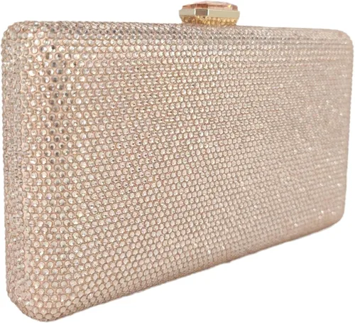 Miniatura 3 de Boutique De FGG Elegantes bolsas de noche de cristal para mujer caja de fiesta formal bolso de mano para boda diamantes de imitación bolso de novia