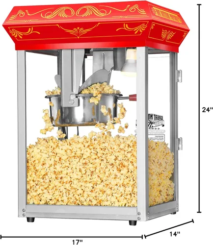 Miniatura 8 de Máquina de palomitas Good Time - Máquina de palomitas de 3 galones con hervidor de acero, cajón Old Maids, bandeja para calentar y cuchara