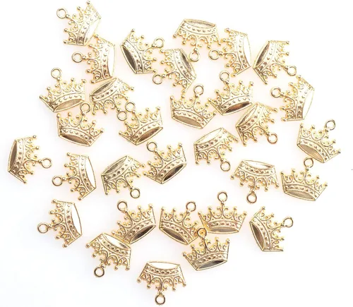 Miniatura 2 de 30 piezas de dijes de tiara mini metal vintage lindo colgante de joyería para hacer bricolaje, collares, pulseras, collares, joyería, manualidades