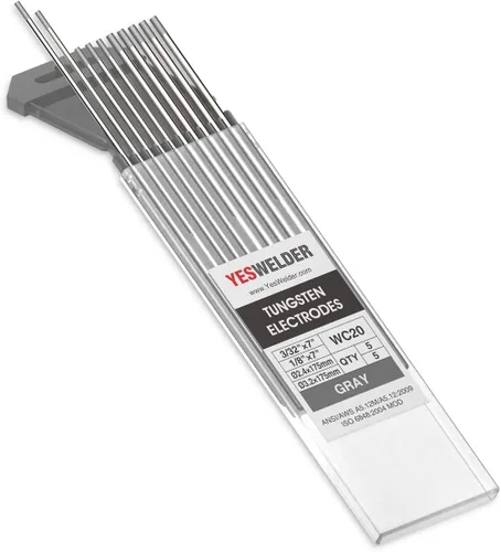 Miniatura 38 de YESWELDER - Electrodo de tungsteno para soldadura TIG, ceriado al 2%, de 1/16 x 7 pulgadas (gris, WC20/EWCe-2), paquete de 10