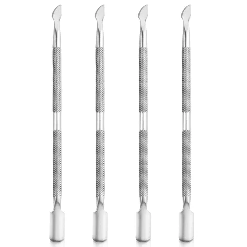 Miniatura 12 de 8 piezas de empujador de cutículas de uñas de acero inoxidable, removedor de cutículas de doble extremo, herramienta de pedicura de uñas, pelador