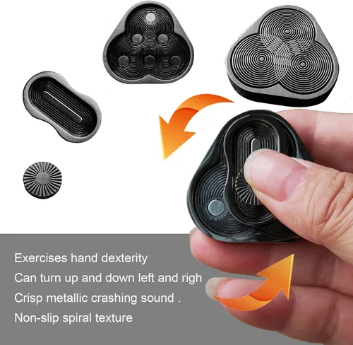 Miniatura 5 de Deslizador de metal para ansiedad, rotación triangular, forma de trébol, juguetes EDC para adultos para aliviar el estrés y la ansiedad, TDAH Negro