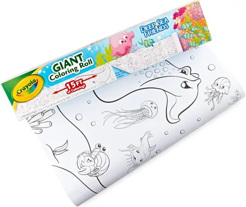Crayola Rollo gigante para colorear, 15 páginas perforadas para colorear océano, regalo para niños, edades de 3, 4, 5, 6 años