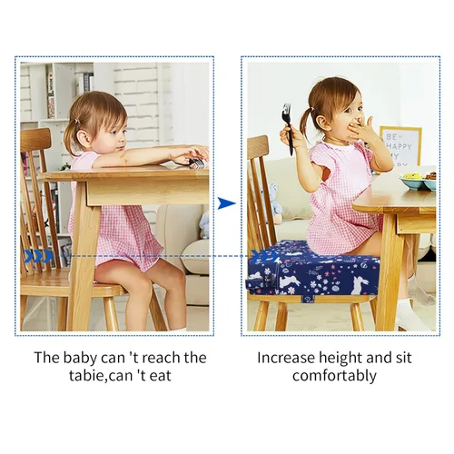 Miniatura 2 de SMZCTYI Asiento elevador infantil para mesa de comedor, con soporte más fuerte, parte inferior antideslizante, asiento elevador con dobles correas
