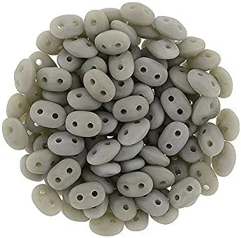 Miniatura 15 de Matubo Superduo - Cuentas de vidrio prensado checo con 2 agujeros, 0.098 x 0.197 in, tiza metálica de amatista brillante